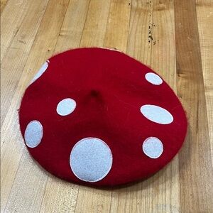 Red and White Polka Dot Kids Beret